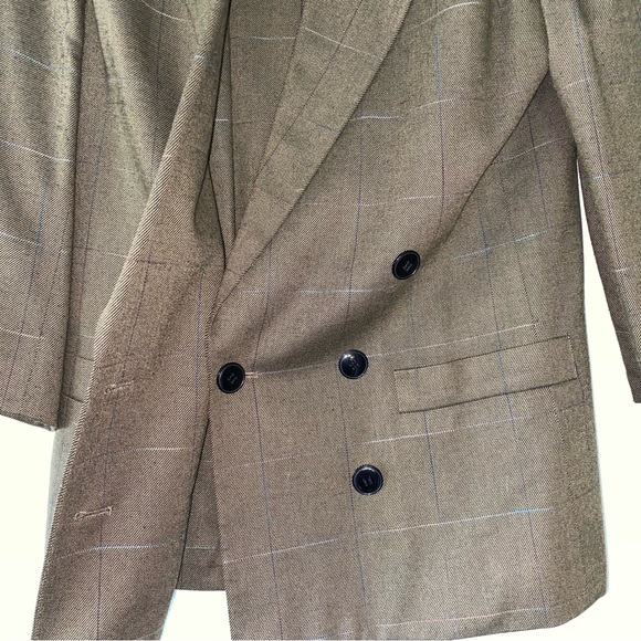 Vintage Kasper for A.S.L. Brown Suit Set Blazer Jacket and Matching Skirt - Picture 12 of 13